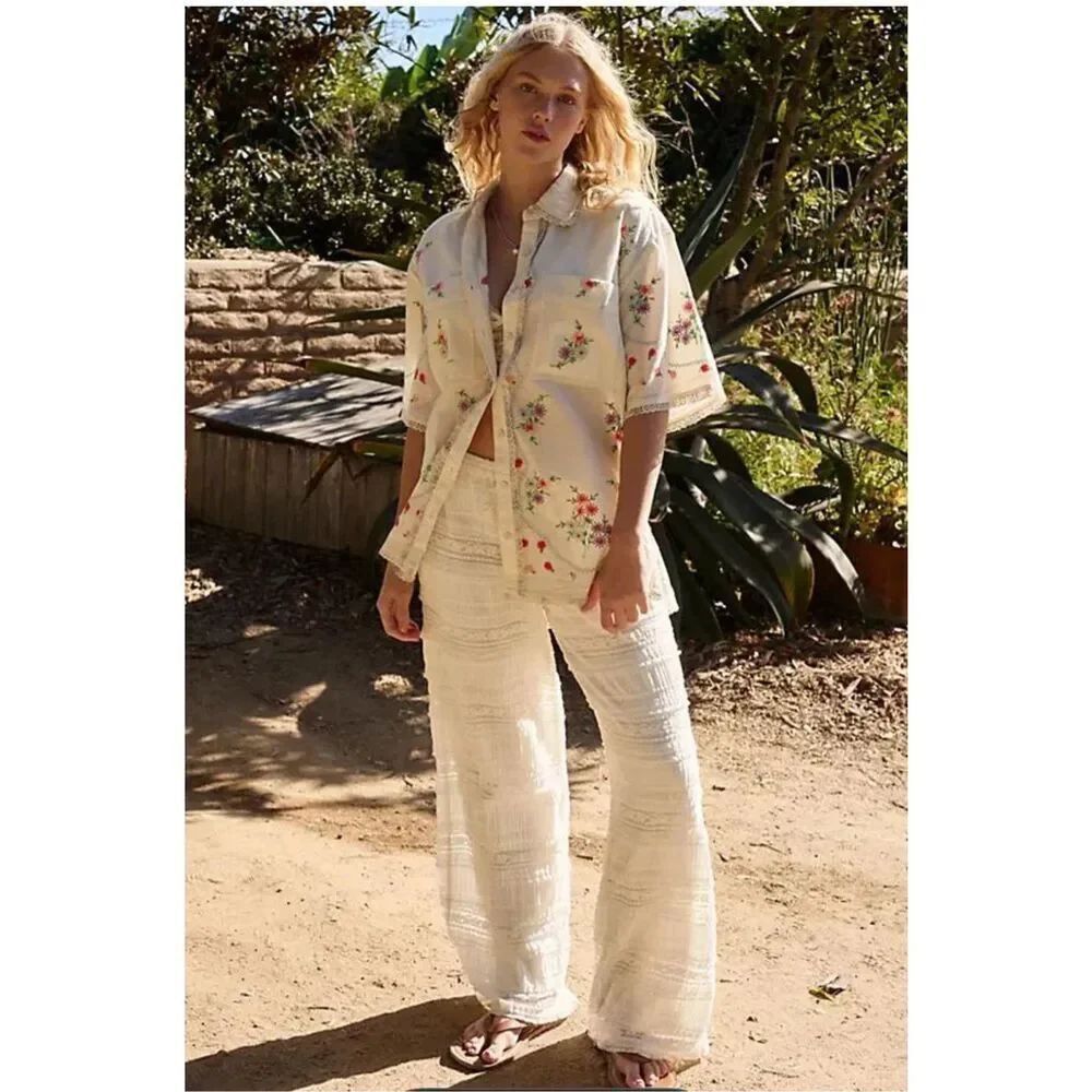 Free People Aiden lace boho chic pants